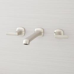 Two Handle Wall Mount Tub Filler in Brushed Nickel