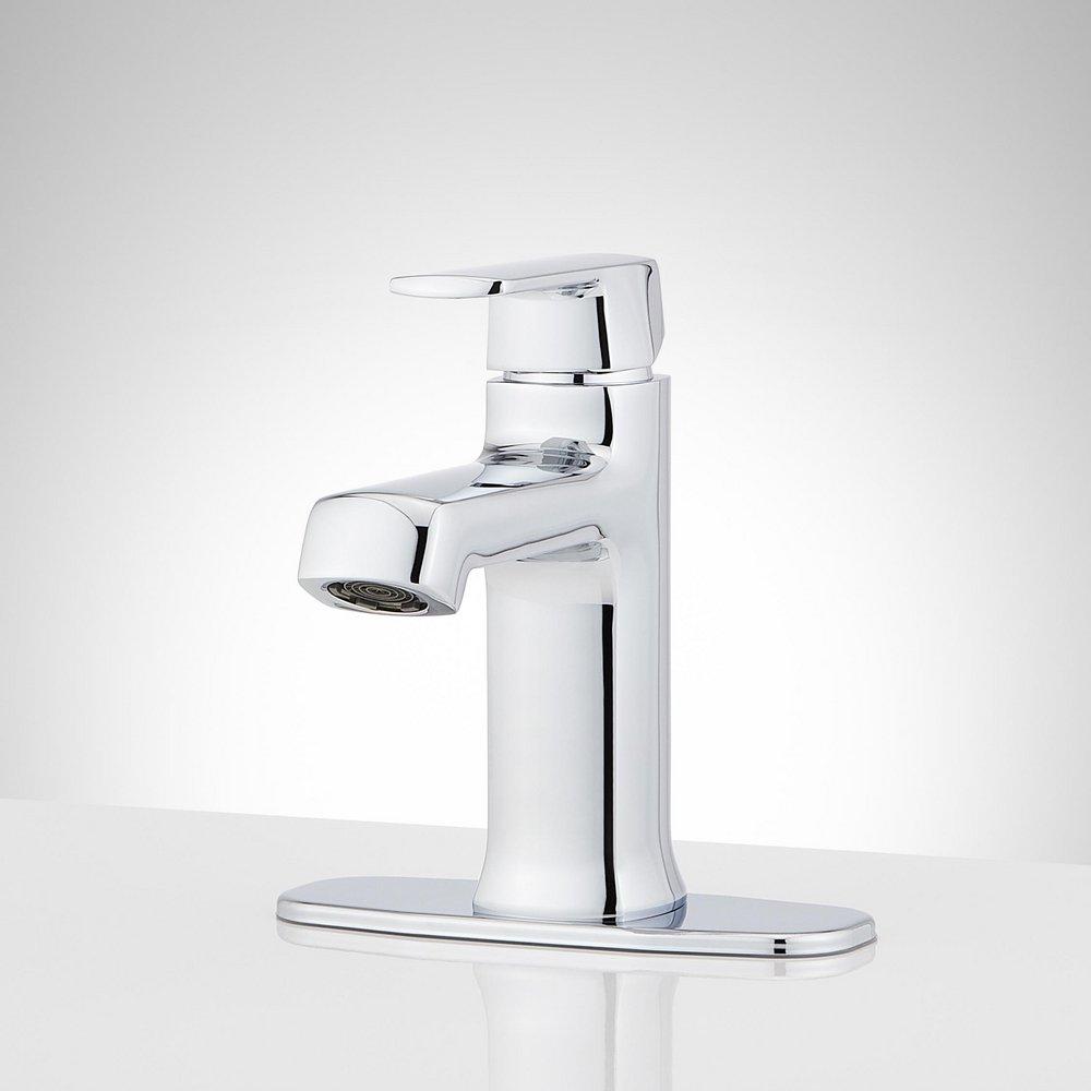 Signature Hardware Chrome Single Handle Monoblock Bathroom Sink Faucet 