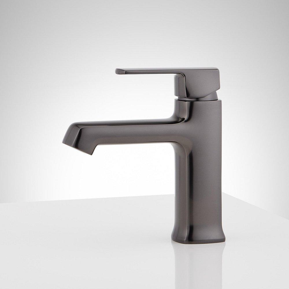 Signature Hardware Gunmetal Single Handle Monoblock Bathroom Sink Faucet 