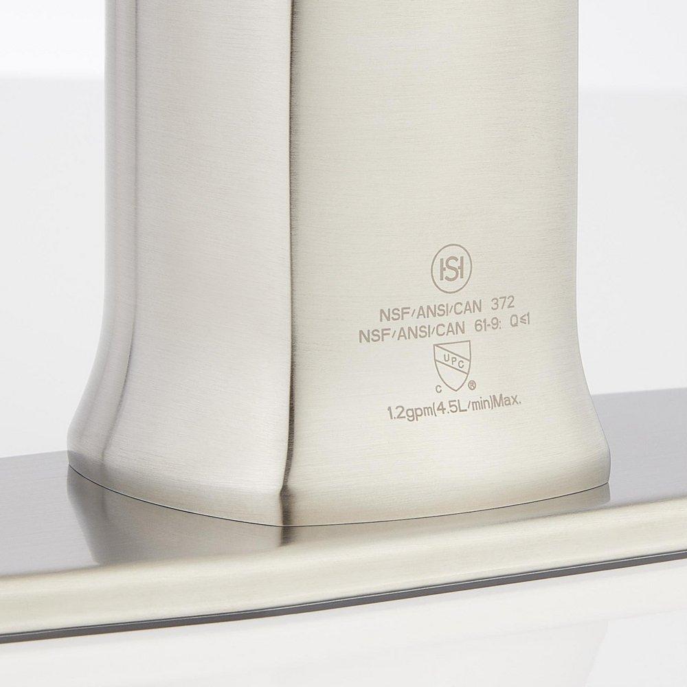 Signature Hardware Brushed Nickel Single Handle Monoblock Bathroom Sink Faucet 