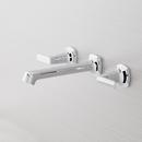 Signature Hardware Chrome Two Handle Wall Mount Widespread Bathroom Sink Faucet 
