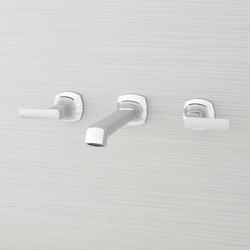 Two Handle Wall Mount Widespread Bathroom Sink Faucet in Chrome