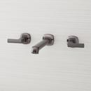 Two Handle Wall Mount Bathroom Sink Faucet in Gunmetal