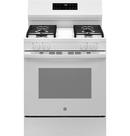 GE&reg; White 30 in. 4-Burner Gas Freestanding Range