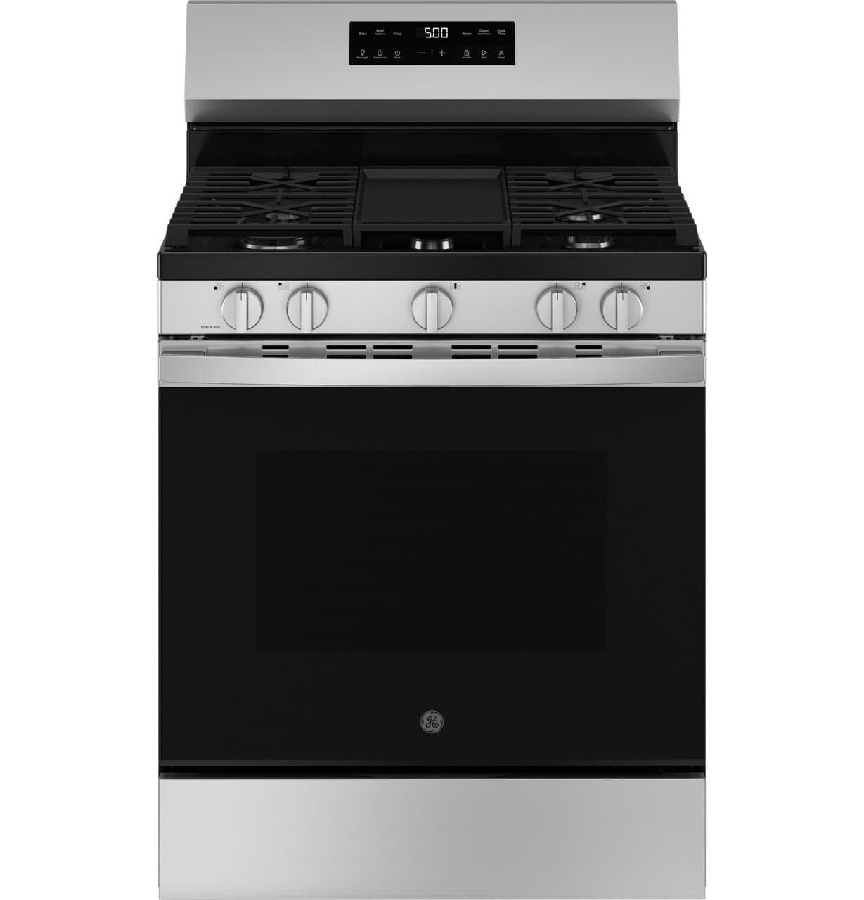 GE&reg; Stainless Steel 30 in. 4-Burner Gas Freestanding Range with Crisp Mode 