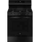 GE&reg; Black 30 in. 4-Burner Gas Freestanding Range with No Preheat Air Fry 
