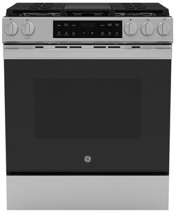 30 in. 4-Burner Gas Slide-In Range with Griddle and Crisp Mode in Stainless Steel