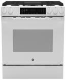 GE&reg; White 30 in. 4-Burner Gas Slide-In Range with Griddle and No Preheat Air Fry 