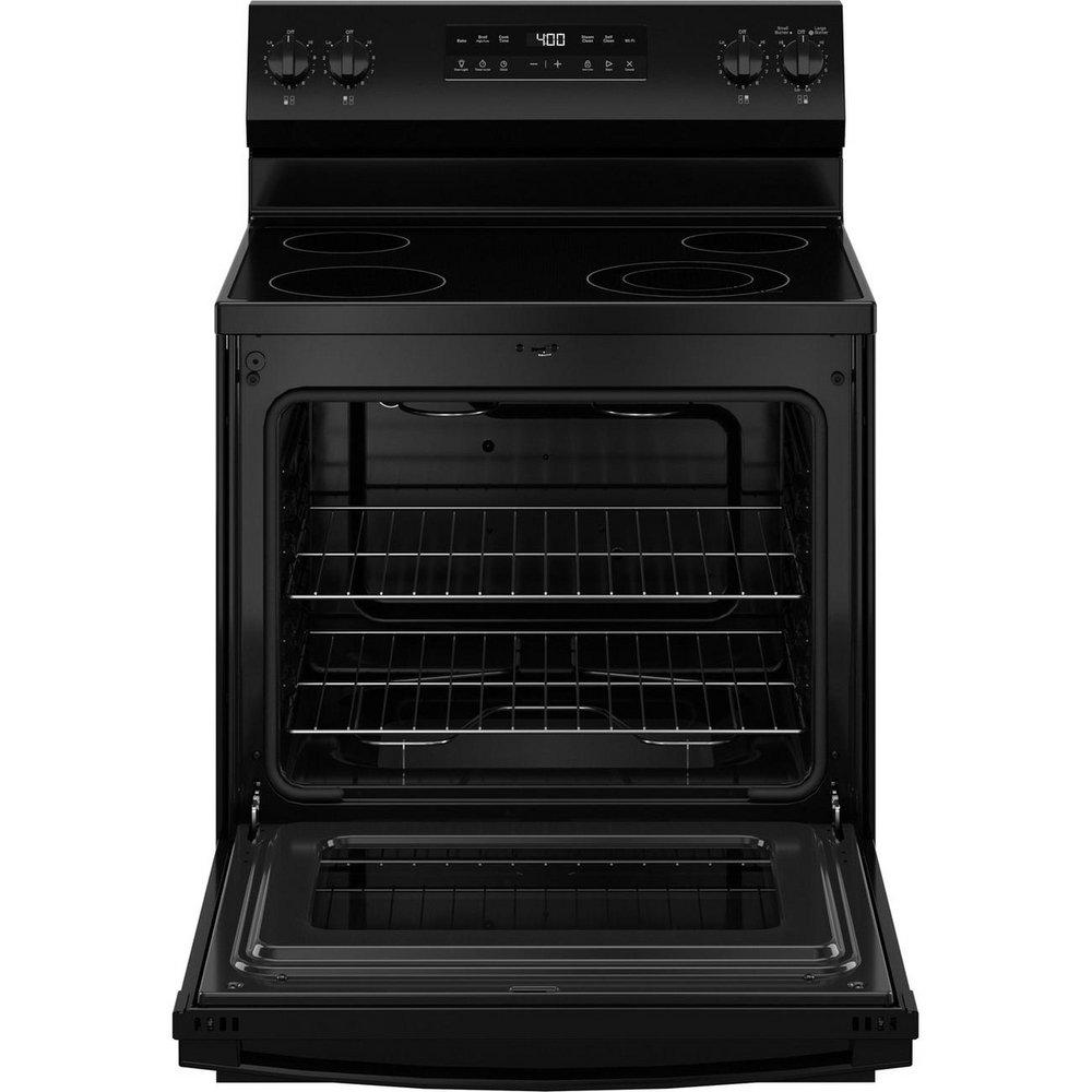 GE&reg; Black 30 in. 4-Burner Electric Freestanding Range 