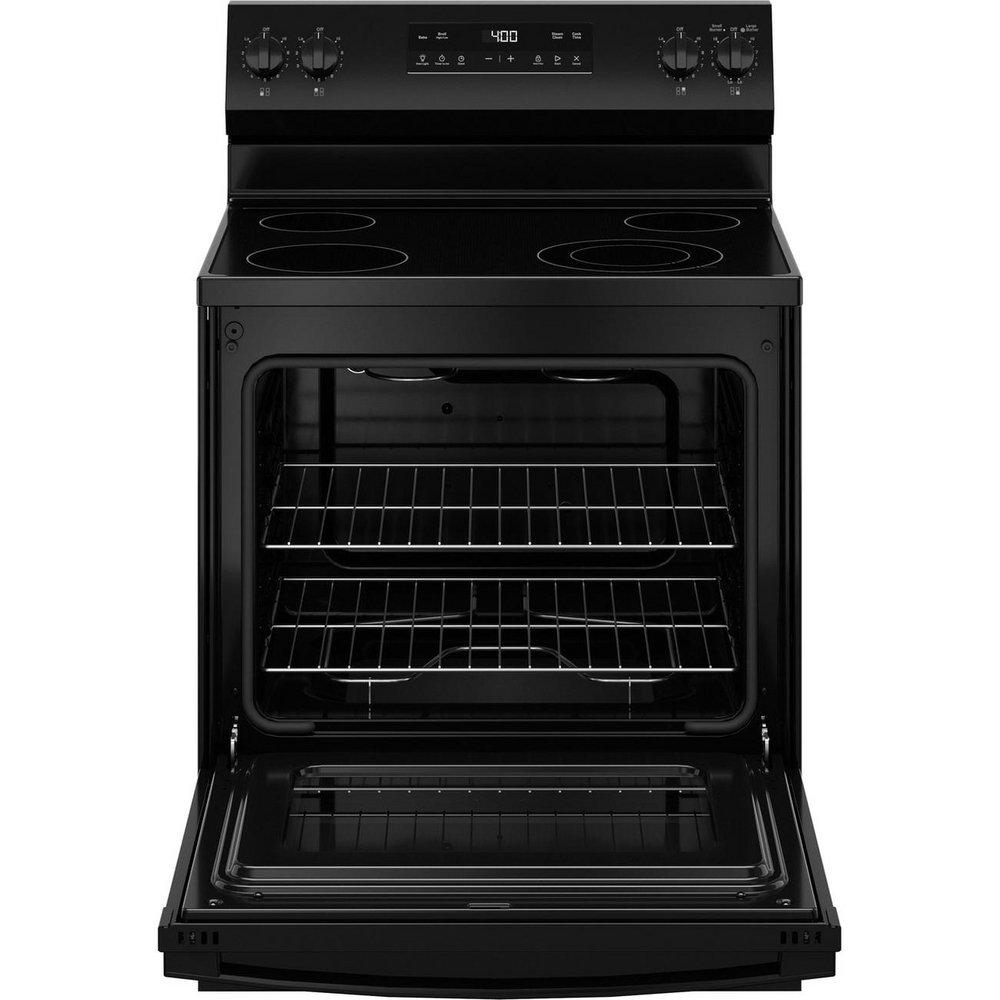 GE&reg; Black 30 in. 4-Burner Electric Freestanding Range 