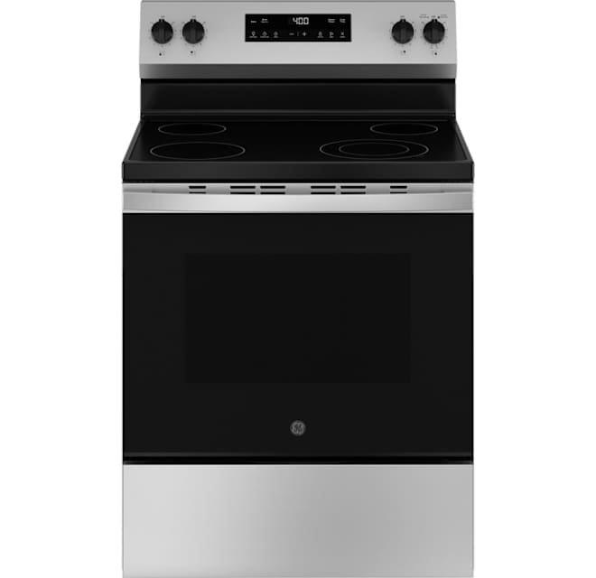GE&reg; Stainless Steel "30 in. 4-Burner Electric Freestanding Range" 