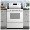 GE&reg; White 30 in. 4-Burner Electric Freestanding Range 