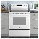 GE&reg; White "30 in. 4-Burner Electric Freestanding Range" 