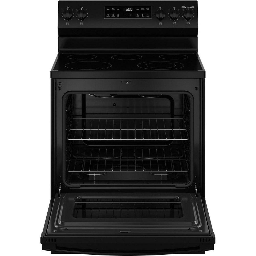 GE&reg; Black 30 in. 4-Burner Electric Freestanding Range with Crisp Mode 