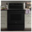 GE&reg; Black "30 in. 4-Burner Electric Freestanding Range with Crisp Mode" 