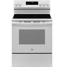 GE&reg; White 30 in. 4-Burner Electric Freestanding Range with Crisp Mode