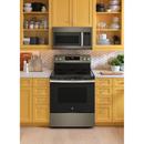 GE&reg; Fingerprint Resistant Slate 30 in. 5-Burner Electric Freestanding Range with No Preheat Air Fry 