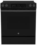 GE&reg; Black 30 in. 5-Burner Electric Slide-In Range with No Preheat Air Fry 