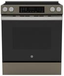 GE&reg; Fingerprint Resistant Slate 30 in. 5-Burner Electric Slide-In Range with No Preheat Air Fry 