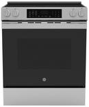 GE&reg; Stainless "30 in. 5-Burner Electric Slide-In Range with No Preheat Air Fry" 