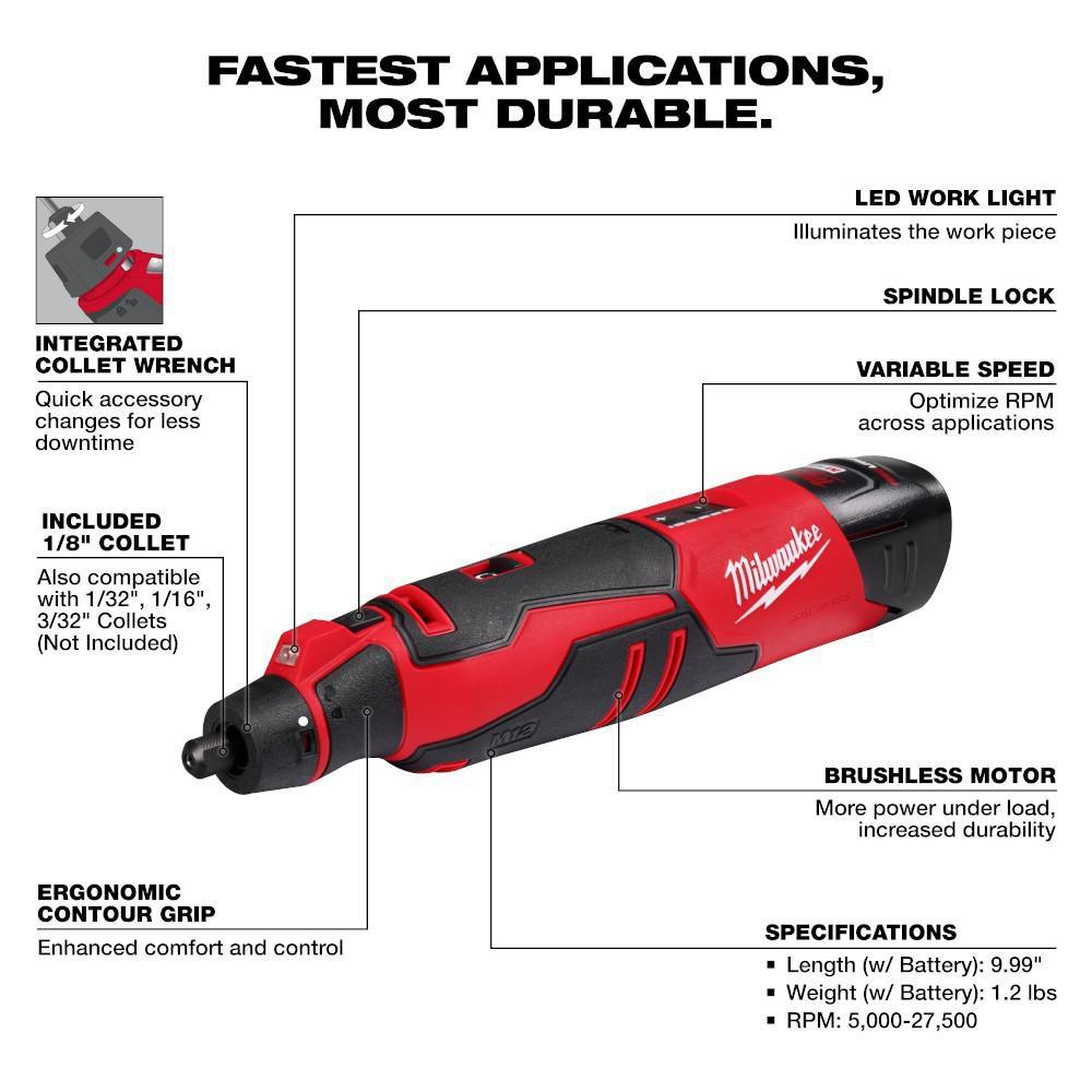 M12 BRUSHLESS ROTARY TOOL KIT 