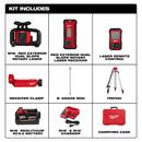 M18 RED EXTERIOR DUAL SLOPE ROTARY LASER LEVEL KIT W/ RECEIVER REMOTE GRADE ROD & TRIPOD 