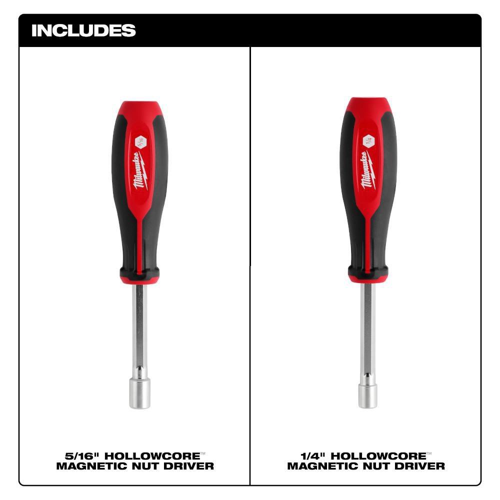2Pc Sae Hollowcore Magnetic Nut Driver Set 