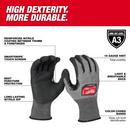 Cut Level 3 High-Dexterity Nitrile Dipped Gloves, M 