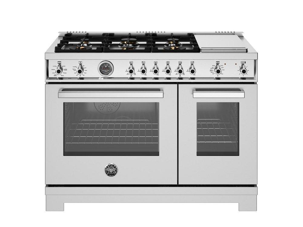 48 PROFESSIONAL SERIES RANGE - ELECTRIC SELF CLEAN OVEN - 6 BRASS BURNERS + GRIDDLE 