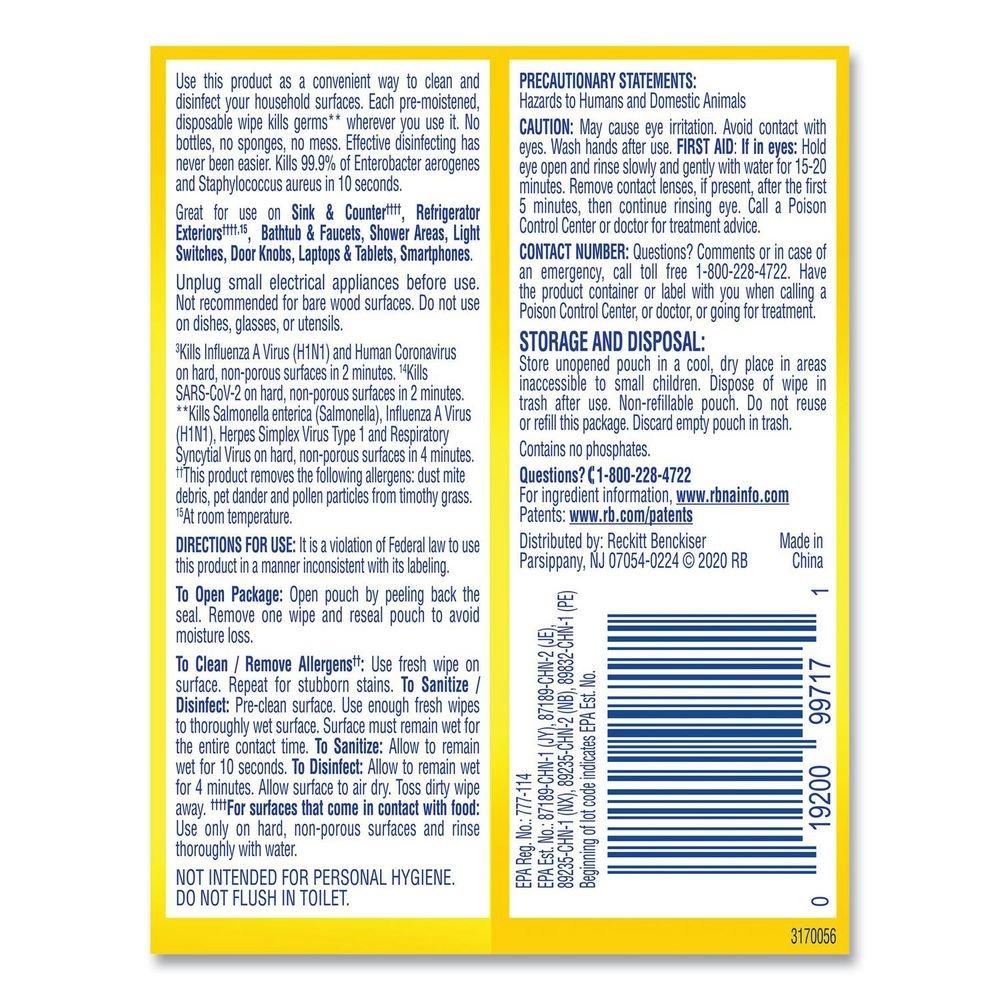 Lysol&reg; White Wipes (Case of 24) 