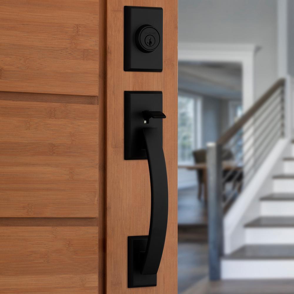 Smartkey Single Cylinder Exterior Handleset in Matte Black 