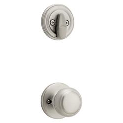 966 Series Single Cylinder Interior Pack with Cove Knob in Satin Nickel