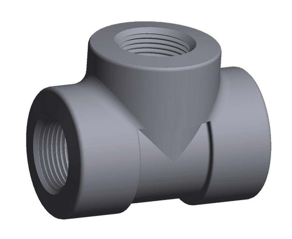 1 in. x 1 in. x 1/2 in. 3000# Threaded Tee;Reducing Normalized Forged Steel A105N 
