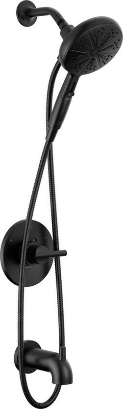 Single Handle Multi Function Bathtub & Shower Faucet in Matte Black