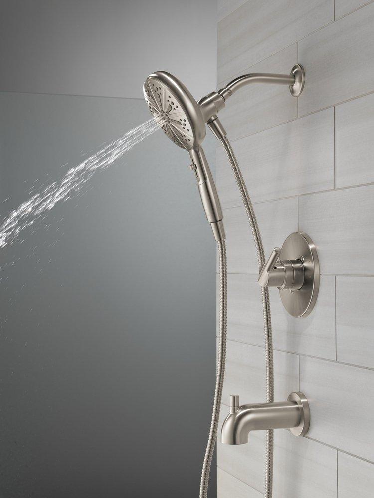 Delta Faucet Brilliance Stainless Single Handle Multi Function Bathtub & Shower Faucet 