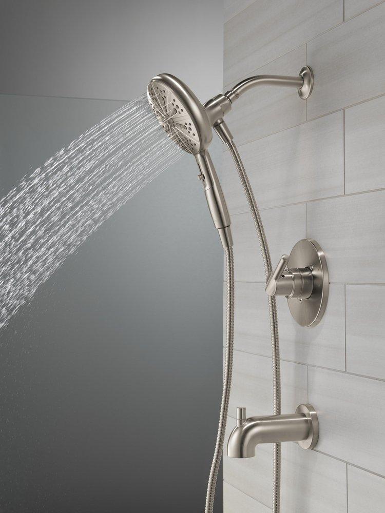 Delta Faucet Brilliance Stainless Single Handle Multi Function Bathtub & Shower Faucet 