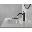 Single Handle Monoblock Bathroom Sink Faucet in Matte Black/Champagne Bronze 
