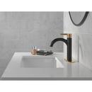 Single Handle Monoblock Bathroom Sink Faucet in Matte Black/Champagne Bronze 