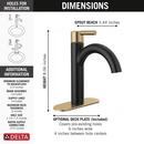 Single Handle Monoblock Bathroom Sink Faucet in Matte Black/Champagne Bronze 