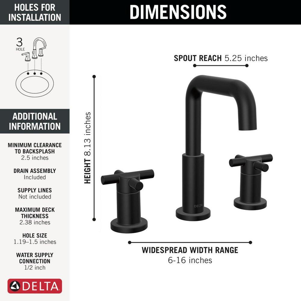 DELTA NICOLI TWO HANDLE WIDESPREAD BATHROOM FAUCET 