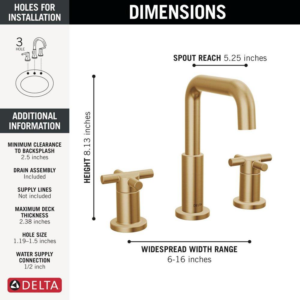 DELTA NICOLI TWO HANDLE WIDESPREAD BATHROOM FAUCET 