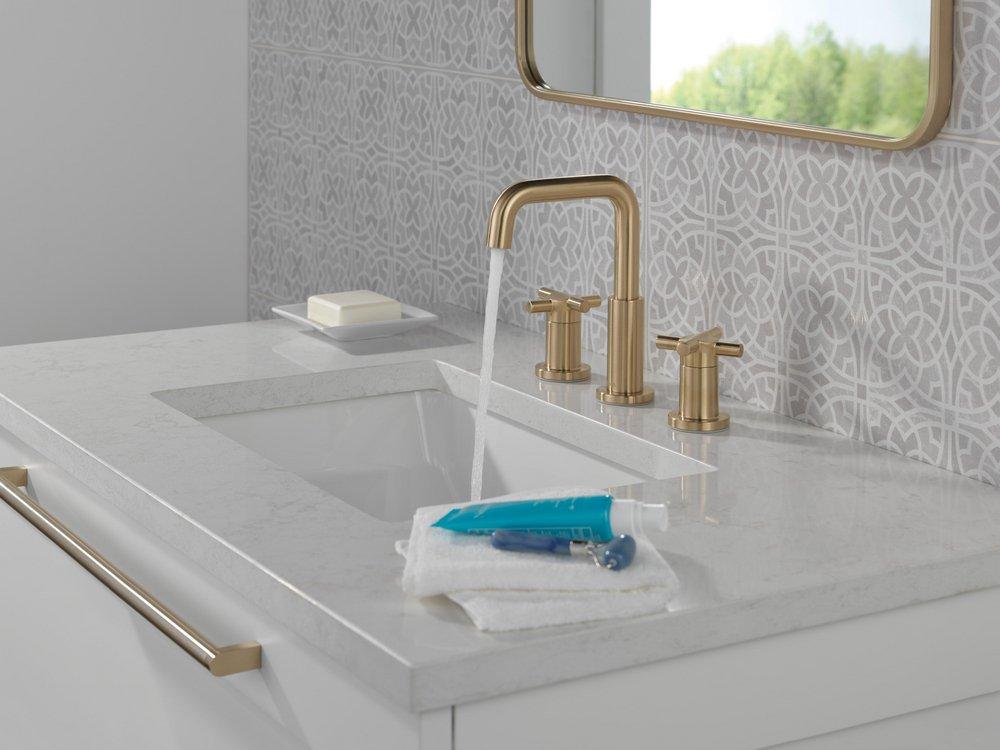 Delta Faucet Brilliance Champagne Bronze Two Handle Widespread Bathroom Sink Faucet 