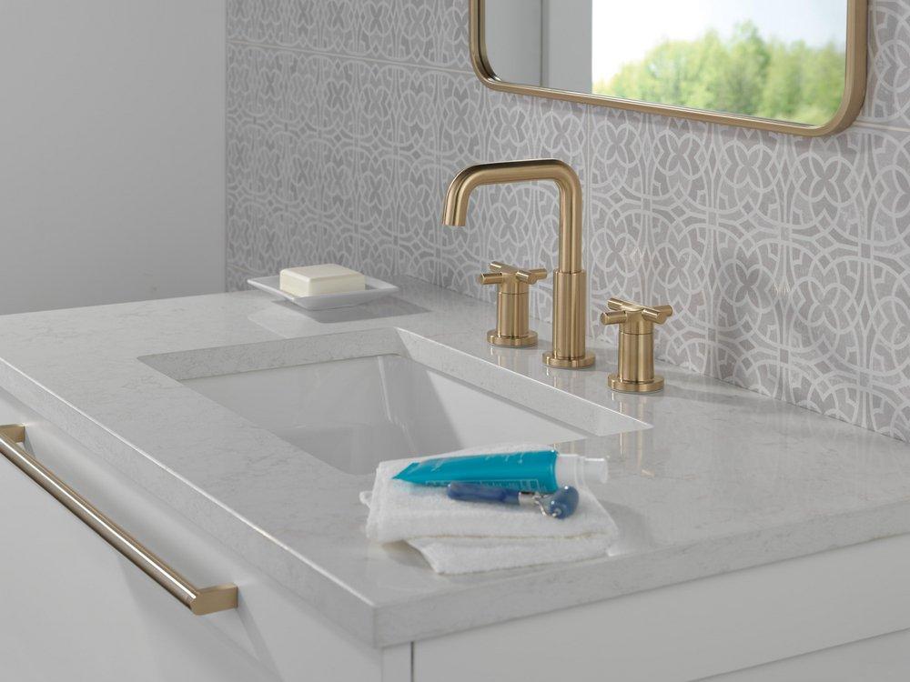 Delta Faucet Brilliance Champagne Bronze Two Handle Widespread Bathroom Sink Faucet 