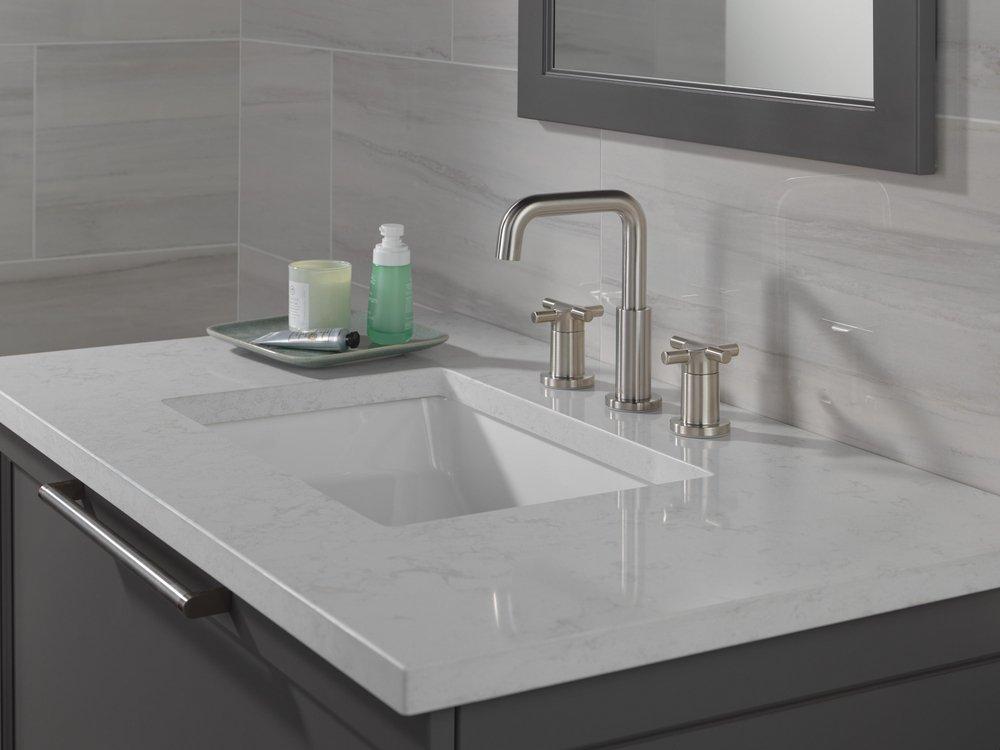Two Handle Widespread Bathroom Sink Faucet in Brilliance&reg; Stainless 
