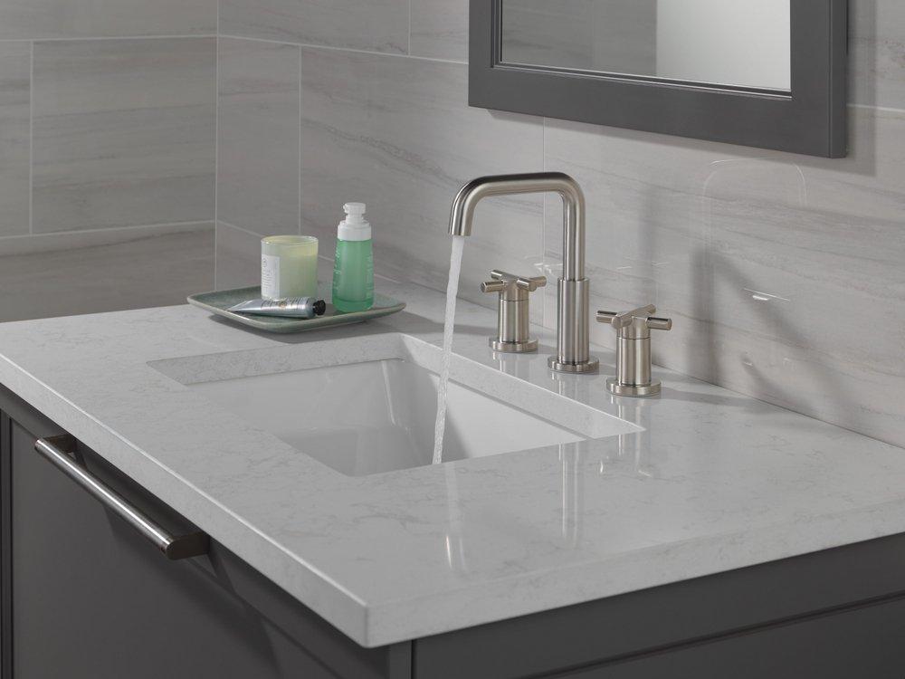 Two Handle Widespread Bathroom Sink Faucet in Brilliance&reg; Stainless 