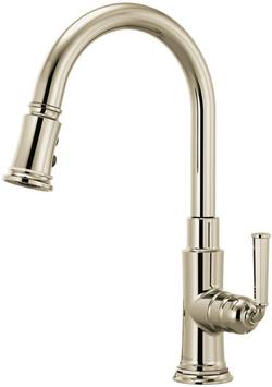 Single Handle Pull Down Kitchen Faucet in Brilliance Polished Nickel