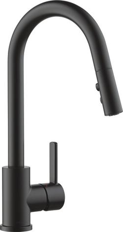 Single Handle Pull Down Kitchen Faucet in Matte Black