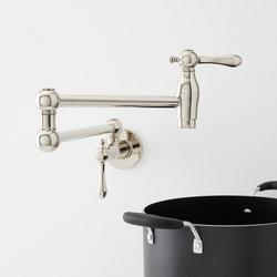 Wall Mount Pot Filler Faucet in Polished Nickel