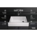 KOHLER Truffle 33 x 18-3/4 in. No-Hole Cast Iron Single Bowl Dual Mount Kitchen Sink 