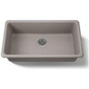 KOHLER Truffle 33 x 18-3/4 in. No-Hole Cast Iron Single Bowl Dual Mount Kitchen Sink 